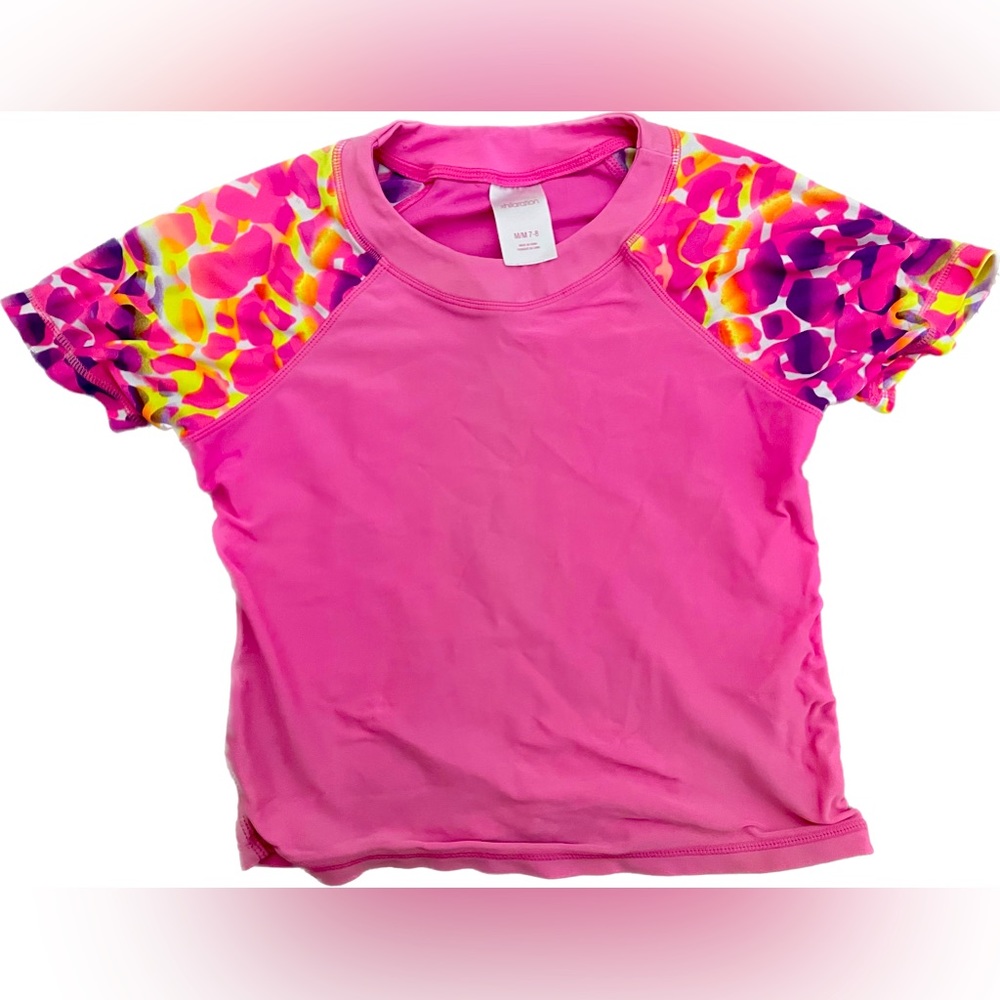 Rash guard swim pink shirt size 7/8